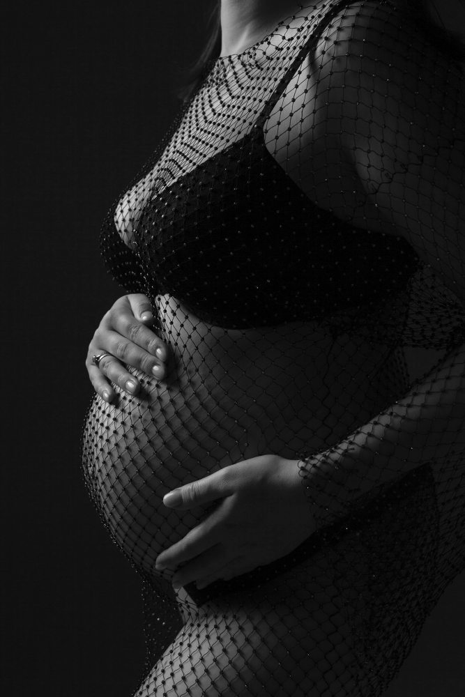 Intimate maternity moments between partners