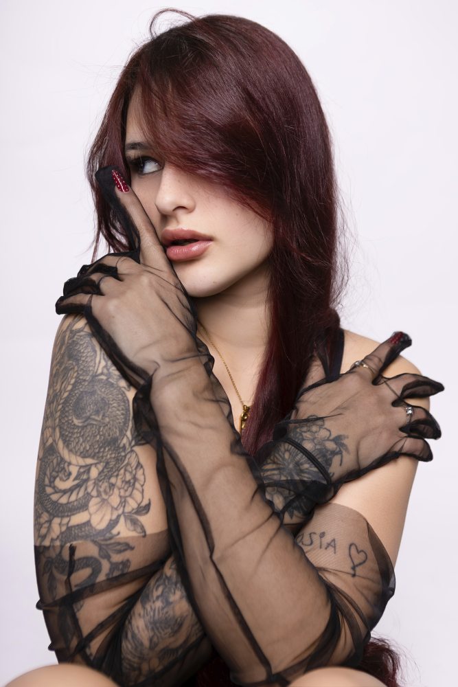 Feminine elegance in studio