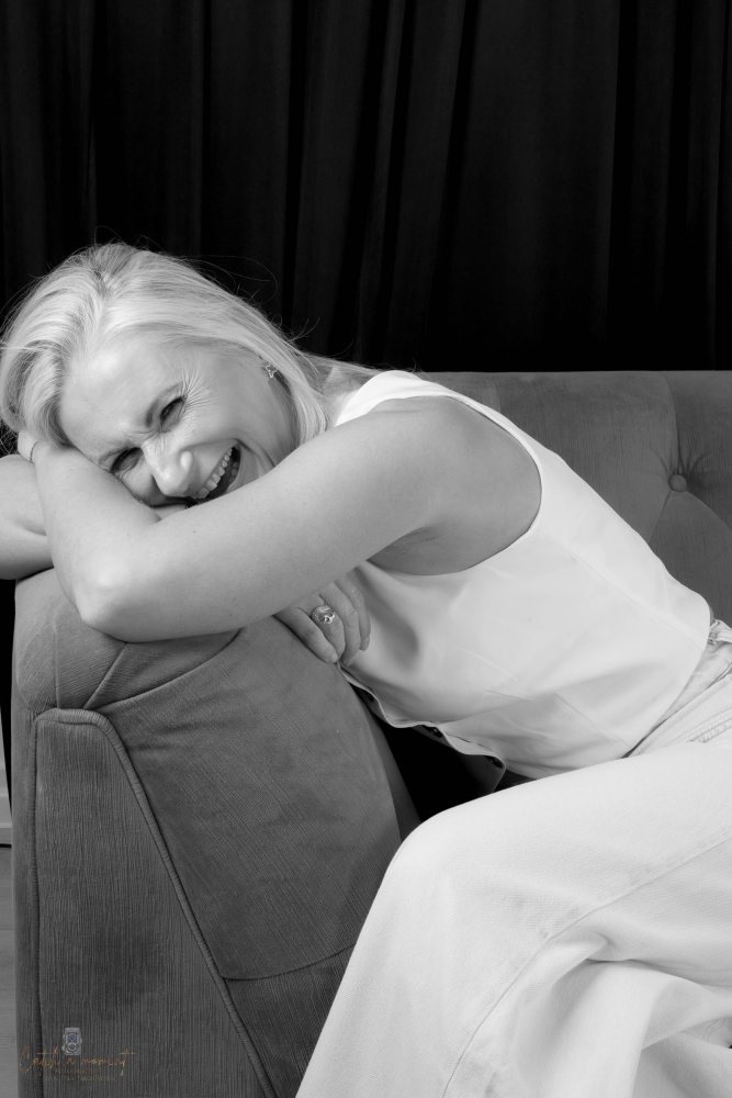 Luminous studio woman photoshoot