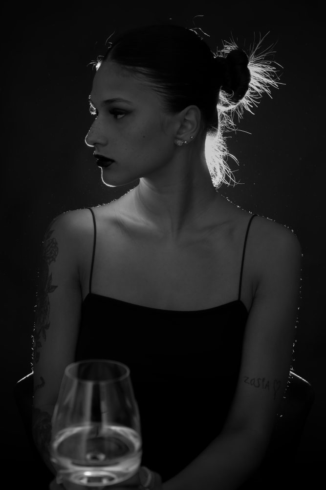 High-fashion black corset styling portrait