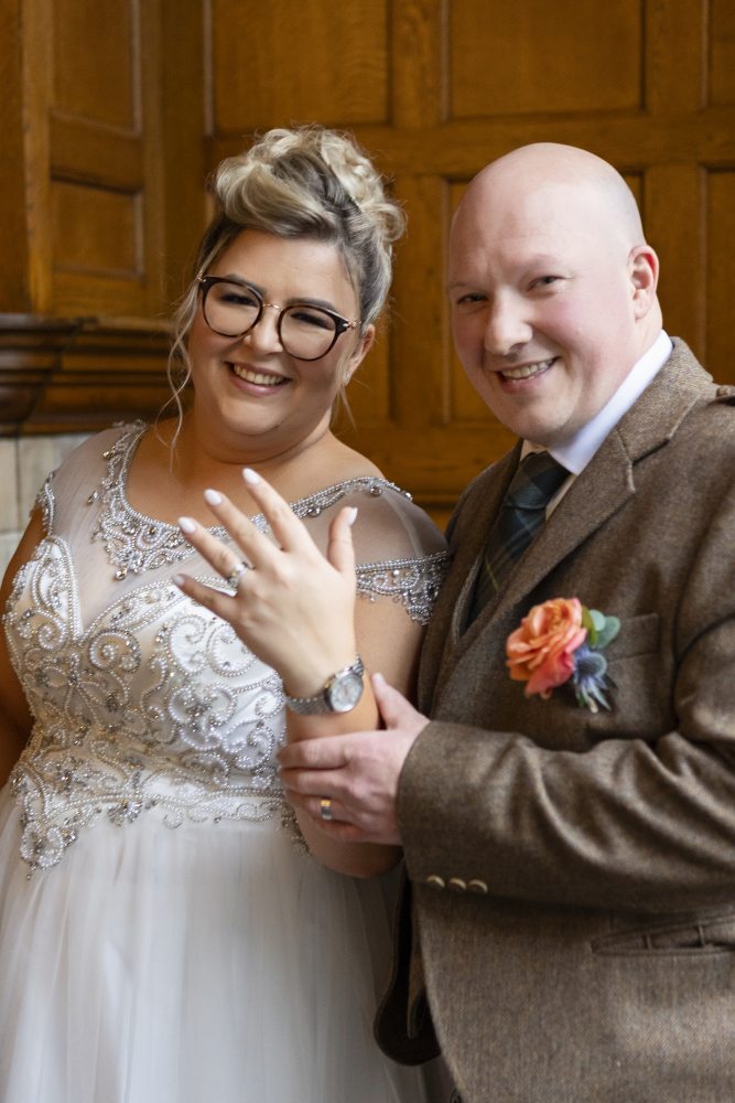 Joyful wedding celebration moment